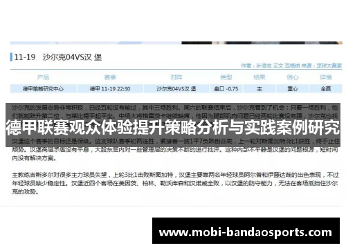 德甲联赛观众体验提升策略分析与实践案例研究