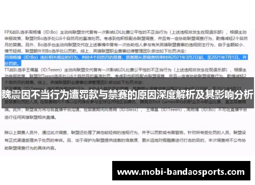魏震因不当行为遭罚款与禁赛的原因深度解析及其影响分析