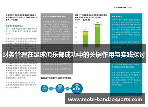 财务管理在足球俱乐部成功中的关键作用与实践探讨 财务管理在足球俱乐部成功中的关键作用与实践探讨
