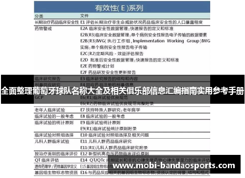 全面整理葡萄牙球队名称大全及相关俱乐部信息汇编指南实用参考手册 全面整理葡萄牙球队名称大全及相关俱乐部信息汇编指南实用参考手册