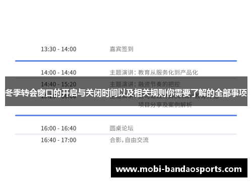 冬季转会窗口的开启与关闭时间以及相关规则你需要了解的全部事项