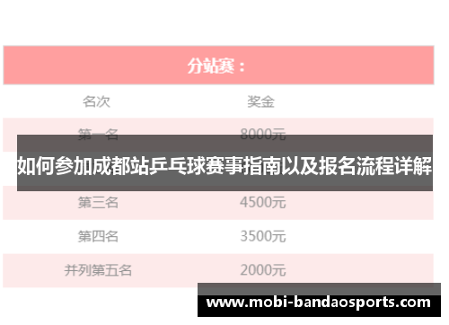 如何参加成都站乒乓球赛事指南以及报名流程详解